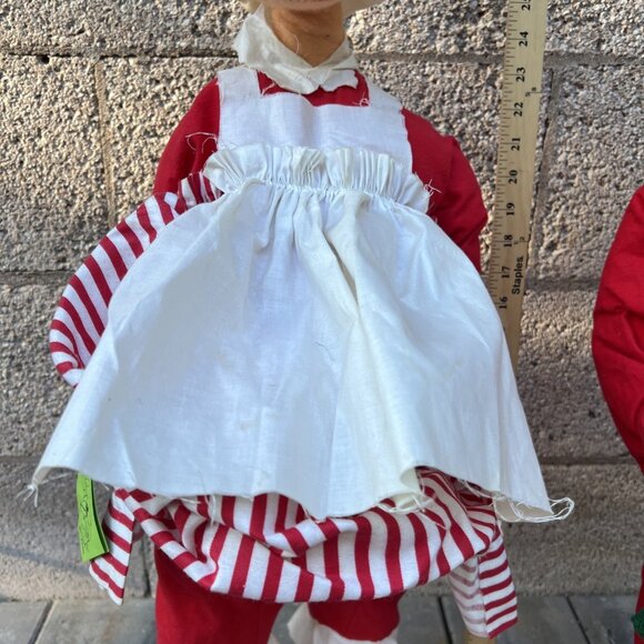 Vintage 1970s Annalee Mobilitee 30" Santa & Mrs Claus Dolls Door Greeters - Picture 6 of 16